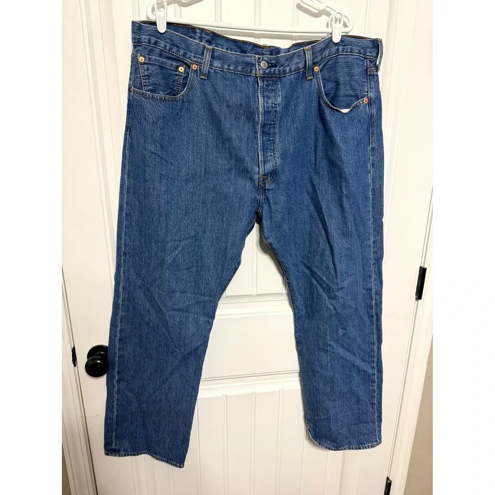 Levi's 501 Original Fit Jeans Mens 42x30 Blue Straight Leg Button Fly Denim